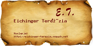 Eichinger Terézia névjegykártya
